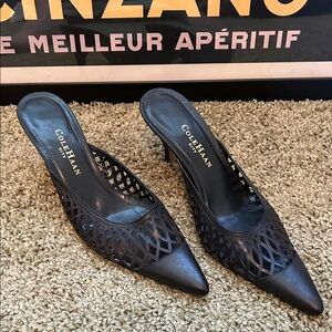 Cole Haan City Black Cutout Heels